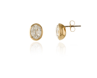 Crystal  Ogen Pierced Earrings  | Gold Crystal