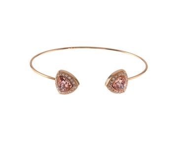 Crystal  Trillant Spring Bangle  | Pink Gold Vintage Rose Crystal