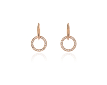 Crystal  Lara Drop Pierced Earrings  | Pink Gold Crystal