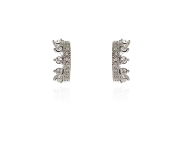 Crystal  Signa Pierced Earrings  | Rhodium Crystal