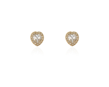 Crystal  Ffion Pierced Earrings  | Gold Crystal