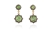 Swarovski Crystal  Becka Drop Pierced Earrings  | Gun Metal Peridot
