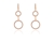 Crystal  Lara Long  Lever Back Earrings  | Pink Gold Crystal