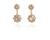 Swarovski Crystal  Becka Drop Pierced Earrings  | Gold Light Silk