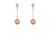 Crystal  Ekin Brilliant Pierced Earrings  | Pink Gold Light Peach