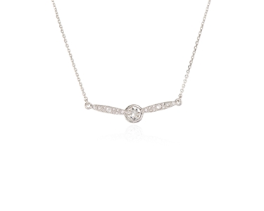 Crystal  Lara Bar Pavee Necklace  | Rhodium Crystal