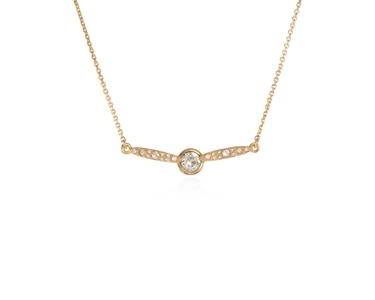 Crystal  Lara Bar Pavee Necklace  | Gold Crystal